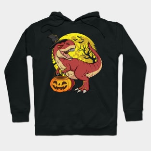 Dinosaur Trex Witch Spooky Full Moon Halloween Costume Hoodie